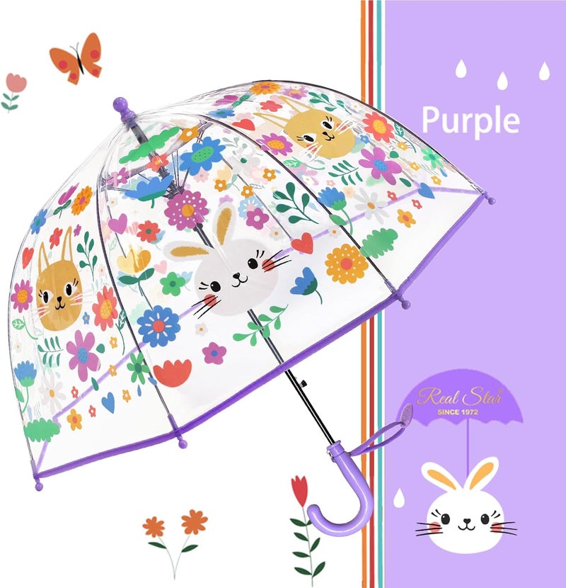 RONIARE Kids Umbrella Clear Bubble Umbrellas for Rain,Safety Dome Windproof Umbrella for Kid Girls and Boys - Image 2